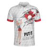 Golf Canada Flag Pin Up Girl Polo Shirt, Put It In The Hole Polo Shirt, Canadian Golf Shirt For Men