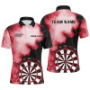 Personalized Red Flame Mens Darts Polo Shirts Custom Dart Jerseys For Men Dart Team Shirts