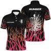 Personalized Disc Golf Basket Tree Pink Gradient Mens Polo Shirt Disc Golf Shirts For Men
