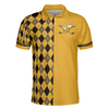 Swing Swear Drink Repeat Polo Shirt, Black And Yellow Argyle Pattern Shirt, Swag Golf Gift For Golfers - Perfect Gift For Men, Golfers