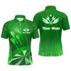 Custom Green Fire Flame Star Personalized Mens Darts Polo Shirt Custom Cool Dart Jerseys For Men