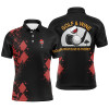 Personalized Golf & Wine Red Argyle Christmas Golf Mens Polo Shirt Customized Golf Shirts For Men