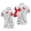Custom Mens golf polo shirts custom white golf ball skin Canadian flag patriot golf clubs mens golf apparel