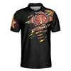 American Firefighter Men Polo Shirt, Black Firefighter Shirt For Men, Cool Gift For Firefighters