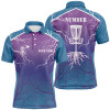 Custom Blue & purple Mens Disc golf polo shirt lightning thunder custom disc golf jerseys, frisbee golf shirt