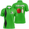 Personalized Retro Bowling Polo, Quarter Zip Shirts For Men custom vintage bowling team jersey | Green