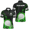 Custom Black and Green Light Golf ball Mens golf polo shirts custom golf apparel for men