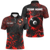 Custom Red Grunge 8 Ball Pool Thunder Lightning Men Polo Shirts Custom Team League Billiard Jersey Attire
