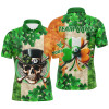 Custom Billiard St Patrick's Day Funny Skull Custom Shamrock Men Polo Shirt, Patrick Lucky Billiard Shirts