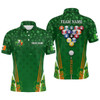 Custom St Patrick's Day Billiard Ball Custom Shamrock Pattern Men Polo Shirts, Patrick Billiard Shirt Gift