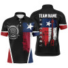 Personalized Vintage Texas Flag Target Archery Polo Shirts For Men Custom Patriotic Archery Shirts