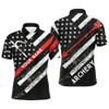 Personalized Grunge American Flag Bow Archery Polo Shirts For Men, Custom Arrow Archery Shirts