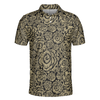 Seamless Beige Grunge Rose Pattern Polo Shirt, Cool Roses Graphic Polo Shirt, Rose Themed Shirt For Flower Lovers - Best Gift For Men