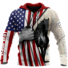 FUNSTUFFPRINT Hoodie Horse Flag 3D Hoodie and Zip Hoodie
