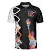 Colorful Lady Liberty Patriotic Men Polo Shirt, Let's Par Tee Golfer Polo Shirt, Black And White Argyle Pattern Golf Shirt For Male