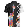Colorful Lady Liberty Patriotic Men Polo Shirt, Let's Par Tee Golfer Polo Shirt, Black And White Argyle Pattern Golf Shirt For Male
