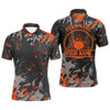 Personalized Bowling Polo Shirts For Men, Bowling Balls And Pins Bowling Team Shirts | Orange