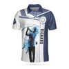 Custom Men Polo Shirt - Blue Golf Lover Custom Polo Shirt, Personalized White And Blue Golf Shirt For Men
