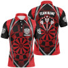 Personalized Dart Board Red Black Mens Polo Shirts Cool Darts Shirt For Men Darts Jersey