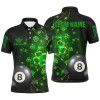 Custom 3D 8 Ball Pool Luckiest Shamrock Men Billiard Polo Shirts Customized St Patrick Day Billiard Shirts