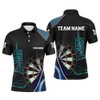 Personalized Blue Black 3D Mens Darts Polo Shirts Custom Dart Jerseys For Men Dart Team Shirts