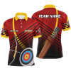 Personalized 3D Target Archery Polo Shirts For Men, Custom Arrows Recurve Bow Archery Shirts