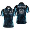 Personalized Blue 3D Target Archery Polo Shirts For Men, Custom Bow And Arrow Archery Shirts