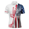 Custom Disc Golf Men Polo Shirt - American Flag Disc Golf Basket Custom Name Apparel - Personalized Gift For Disc Golf Lover, Team, 4th July, Patriotic