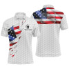 Custom Mens golf polo shirt custom American flag white golf ball skin patriotic golf shirt for mens