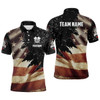 Personalized Retro American Flag Dart Polo Shirts For Men Custom Patriotic Dart Jerseys Uniform