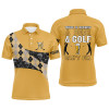 Custom There Is Nothing A Beer & Golf Can't Fix Mens Polo Shirt Yellow Argyle Skull Golf Shirts For Men