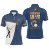 Custom Swing Swear Drink And Repeat Navy Blue Mens Golf Polo Shirts Custom Beer Golf Shirts For Men