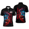 Custom Colorful Lion Bowling Men Polo Shirts Custom Bowling Team Jerseys Bowling League Shirts