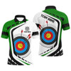 Personalized Archery Target White Green Jersey Men Polo Shirts Custom Archery Outfit For Archer