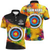 Personalized Colorful 3D Target Archery Men Polo Shirts Custom Archery Jerseys Attire For Archer