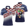 Customized Us Flag 3D Billiard Balls Men Polo & Quarter-Zip Shirt, Patriotic Billiard Jersey Attire
