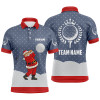 Custom Christmas Snow Night Mens Golf Polo Shirt Santa Playing Golf Outfit For Men Golfing Gifts
