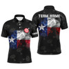 Personalized Texas Flag Smoke Archery Men Polo Shirts, Patriotic Texas Archery Sport Shirts