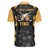 Skull Pattern Golf Drinking Men Polo Shirt, It Golf & Beer's Time Polo Shirt, Best Beer Golf Shirt For Male