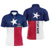 Customized Grunge Texas Archery Polo Shirts For Men, Patriotic Texas Flag Shirts For Archer