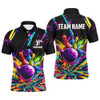 Custom Colorful bowling jerseys Bowling Polo, 1/4 Zip Shirt for Men Custom Bowling Team shirts for bowlers