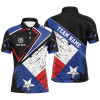 Personalized Archery Texas Flag Vintage Style Men Polo Shirts, Patriotic Texas Archery Shirts