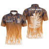 Custom Disc Golf Men Polo Shirt - Custom Name Orange Camo Disc Golf Basket Apparel - Personalized Gift For Disc Golf Lover, Male, Husband, Team