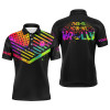 Custom Men's polo bowling shirt watercolor American flag custom This is how we roll bowling jerseys | Black
