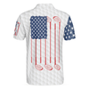 American Flag Ripped Golf Men Polo Shirt, Simple American Golf Shirt Design, Best Golf Gift Idea For American Golfers