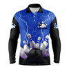 FUNSTUFFPRINT Blue lightning Men polo bowling shirts, Personalized men's bowling jerseys, bowling team jerseys