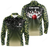 FUNSTUFFPRINT Men bowling long sleeve polo shirts, Custom blue flame Bowling ball and pins Team league bowler Jerseys-SLSPS-10081