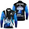 FUNSTUFFPRINT Custom bowling long sleeve polo shirts, I'm not swearing, I'm using my bowling words blue bowl shirts-SLSPS-10110