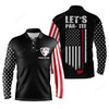 FUNSTUFFPRINT American Flag Golf long sleeve Polo Shirt For Men, Custom Let's Par Tee Patriotic Mens Golf Shirts