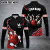 FUNSTUFFPRINT Bowling And Breaking Pins Multicolor Option Customized Name Long Sleeve 3D Shirt